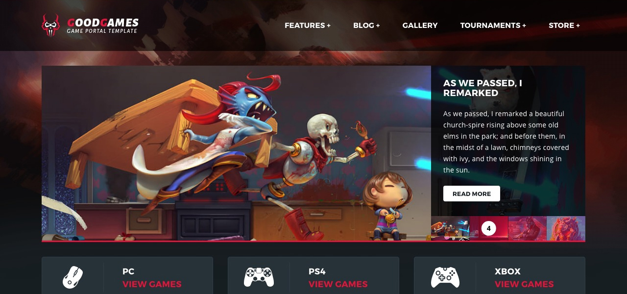 Good Games - HTML template Gaming Portal / Store Template